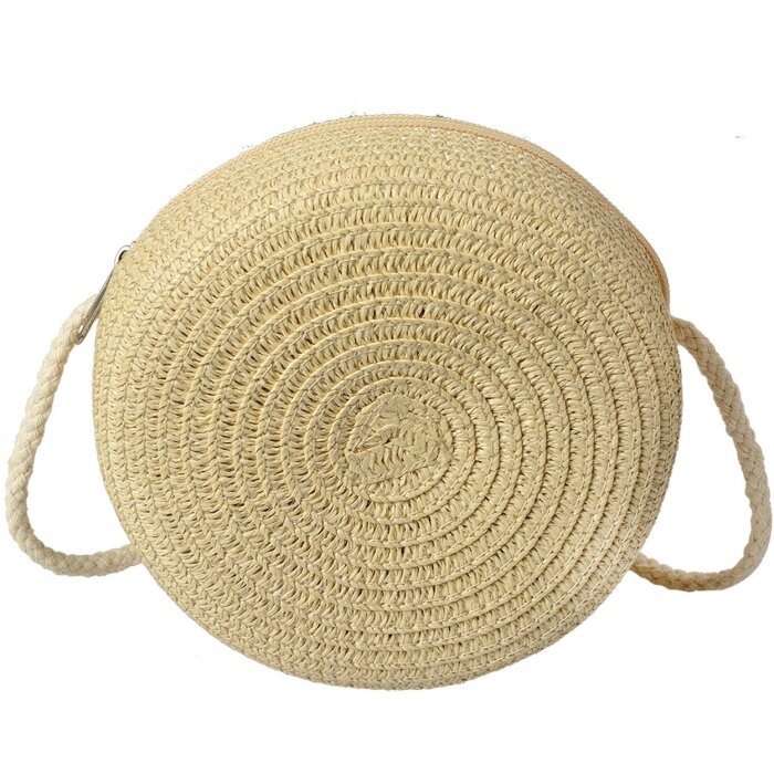 Juleeze JZBG0304 Torba Boho okrągła Ø14x8 cm beżowa