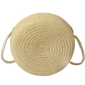 Juleeze JZBG0304 Torba Boho okrągła Ø14x8 cm beżowa