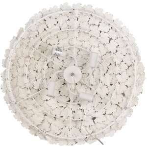 Clayre & Eef Lampa ścienna Ø62 cm Szary Biały Antyczny Design Żelazo E27