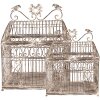 Clayre & Eef Zestaw 2 ozdobnych klatek dla ptaków brązowo-beżowy metal antyk 56cm 41cm