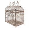 Clayre & Eef Zestaw 2 ozdobnych klatek dla ptaków brązowo-beżowy metal antyk 56cm 41cm