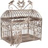 Clayre & Eef Zestaw 2 ozdobnych klatek dla ptaków brązowo-beżowy metal antyk 56cm 41cm