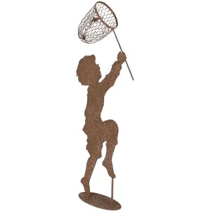 Clayre & Eef Figurka dziecka metal rdza 33x13x88 cm styl wiejski