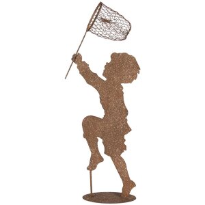 Clayre & Eef Figurka dziecka metal rdza 33x13x88 cm styl wiejski