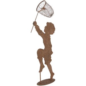 Clayre & Eef Figurka dziecka metal rdza 33x13x88 cm styl wiejski