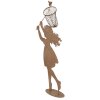 Clayre & Eef Figurka metalowa Dziecko z siecią Brązowa 39x13x87 cm