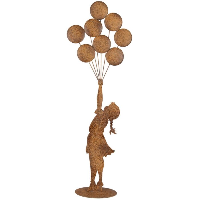 Clayre & Eef Figurka dziecka z balonami metalowa rustykalna 80 cm
