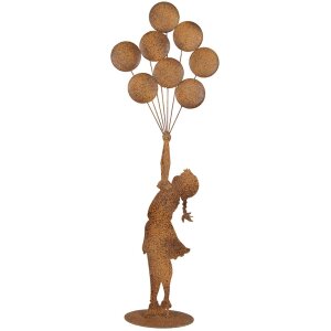 Clayre & Eef Figurka dziecka z balonami metalowa rustykalna 80 cm