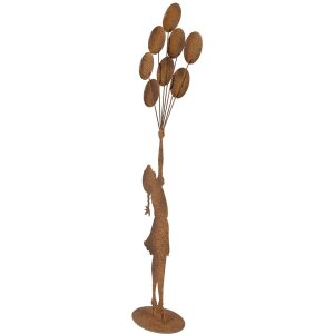 Clayre & Eef Figurka dziecka z balonami metalowa rustykalna 80 cm