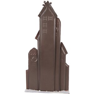 Clayre & Eef 5Y1379 Dekoracja świąteczna Domki Czerwone 28x8x56cm Metalowy Styl Wiejski