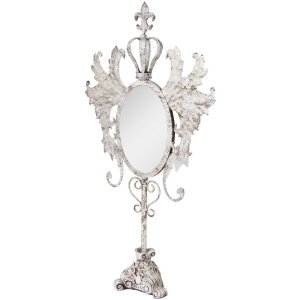 Clayre & Eef 62S331 Lustro stołowe Barok Antyczny Biały 37x14x68 cm