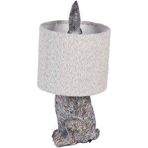 Clayre & Eef Lampka nocna Zając Polyresin Brązowo-Szara Ø20x43 cm