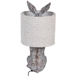 Clayre & Eef Lampka nocna Zając Polyresin Brązowo-Szara Ø20x43 cm