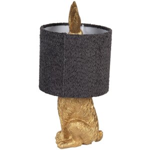 Clayre & Eef Lampa stołowa Zając Złota E27 Ø 20x43 cm
