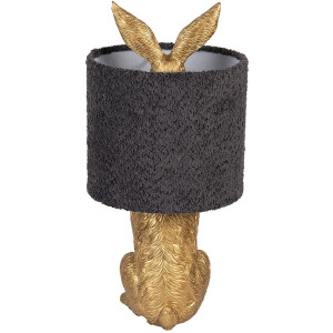 Clayre & Eef Lampa stołowa Zając Złota E27 Ø 20x43 cm