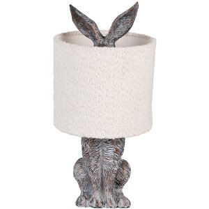 Clayre & Eef Lampa stołowa Królik E27 Ø 20x43 cm Brązowy Beżowy