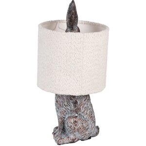 Clayre & Eef Lampa stołowa Królik E27 Ø 20x43 cm Brązowy Beżowy
