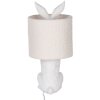 Clayre & Eef Lampa stołowa Zając Biała E27 Średnica 20x43 cm
