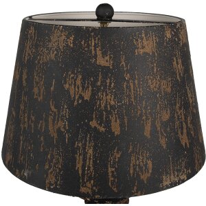 Clayre & Eef Lampa stołowa Ø35x64 cm czarna brązowa z drewna i żelaza E27 60W Vintage
