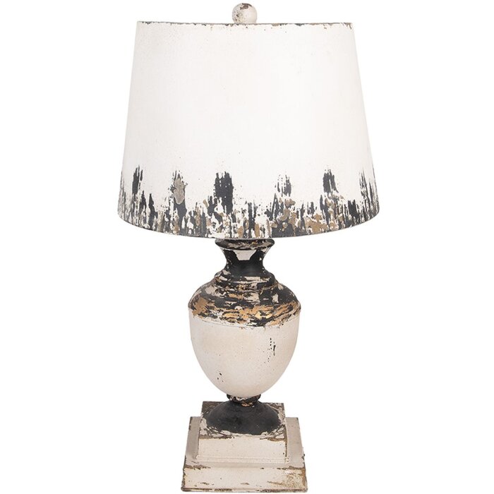 Clayre & Eef 6LMC0110 Lampa stołowa beżowa Ø32x60cm styl vintage