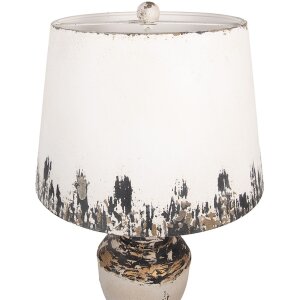 Clayre & Eef 6LMC0110 Lampa stołowa beżowa Ø32x60cm styl vintage