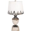 Clayre & Eef 6LMC0110 Lampa stołowa beżowa Ø32x60cm styl vintage