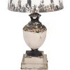 Clayre & Eef 6LMC0110 Lampa stołowa beżowa Ø32x60cm styl vintage