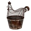 Clayre & Eef Kurka Dekoracyjna Metalowa Styl Wiejski Brązowo-Szara 39x39x25 cm