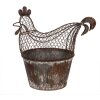 Clayre & Eef Kurka Dekoracyjna Metalowa Styl Wiejski Brązowo-Szara 39x39x25 cm