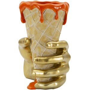 Mauro Ferretti Doniczka tuba 18x16x26 cm złota pomarańczowa