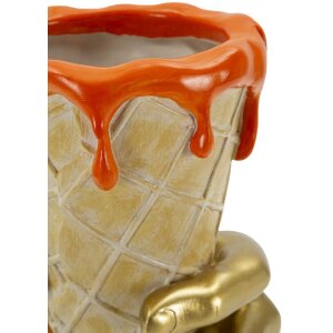 Mauro Ferretti Doniczka tuba 18x16x26 cm złota pomarańczowa