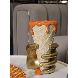 Mauro Ferretti Doniczka tuba 18x16x26 cm złota pomarańczowa