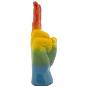 Mauro Ferretti Figurka tęczowa dłoń zwycięstwa 16x13x36,5 cm wielobarwna
