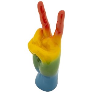 Mauro Ferretti Figurka tęczowa dłoń zwycięstwa 16x13x36,5 cm wielobarwna