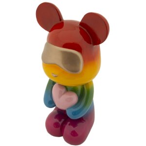 Rainbow Bear Pluszowy miś stojący wielobarwny 22,5x17,5x42,5 cm Polyresin