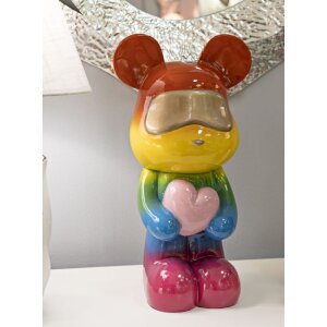 Rainbow Bear Pluszowy miś stojący wielobarwny 22,5x17,5x42,5 cm Polyresin