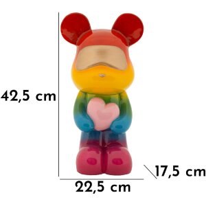 Rainbow Bear Pluszowy miś stojący wielobarwny 22,5x17,5x42,5 cm Polyresin