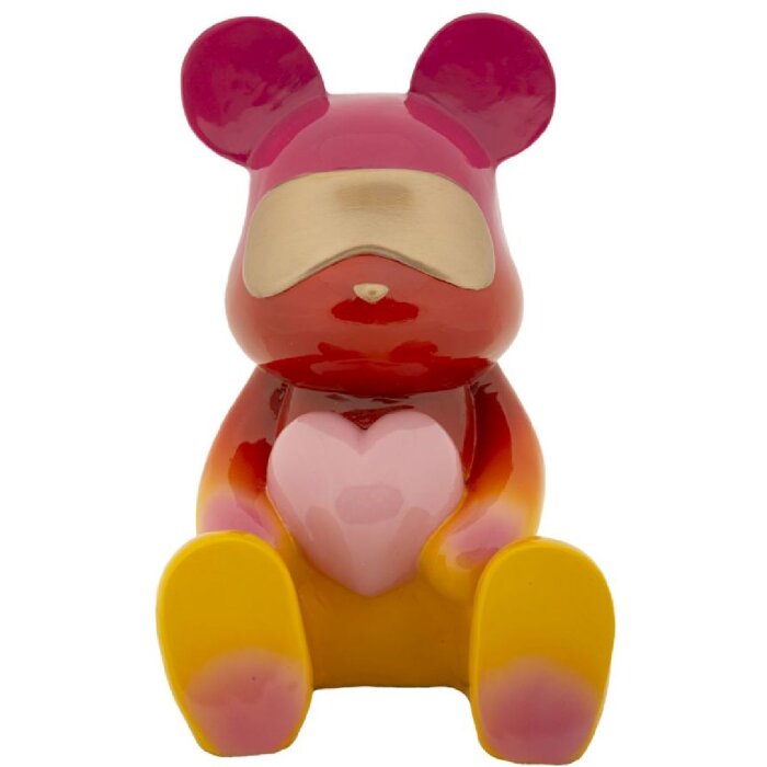 Mauro Ferretti Figurka dekoracyjna Tęczowy Miś 21,5x20,5x32 cm czerwono-żółta