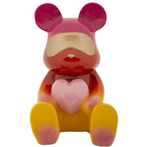Mauro Ferretti Figurka dekoracyjna Tęczowy Miś 21,5x20,5x32 cm czerwono-żółta