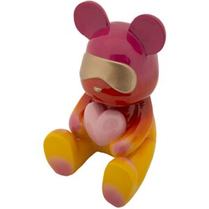 Mauro Ferretti Figurka dekoracyjna Tęczowy Miś 21,5x20,5x32 cm czerwono-żółta