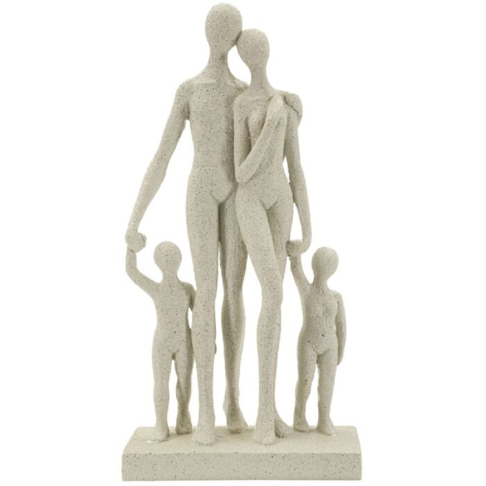 Mauro Ferretti Figurka Rodzina Stons 16x8x30,5 cm kremowa