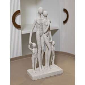 Mauro Ferretti Figurka Rodzina Stons 16x8x30,5 cm kremowa