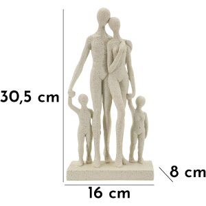 Mauro Ferretti Figurka Rodzina Stons 16x8x30,5 cm kremowa