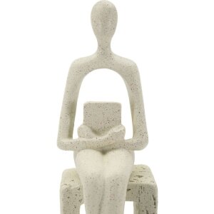 Mauro Ferretti Figurka dekoracyjna czytająca kremowa 8,5x6,5x24 cm