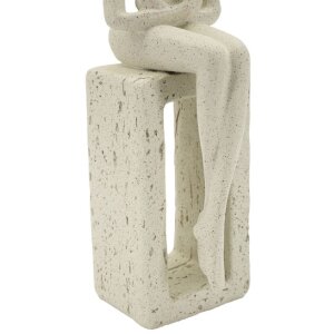 Mauro Ferretti Figurka dekoracyjna czytająca kremowa 8,5x6,5x24 cm