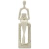 Mauro Ferretti Figurka dekoracyjna czytająca kremowa 8,5x6,5x24 cm