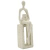Mauro Ferretti Figurka dekoracyjna czytająca kremowa 8,5x6,5x24 cm
