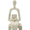 Mauro Ferretti Figurka dekoracyjna czytająca kremowa 8,5x6,5x24 cm