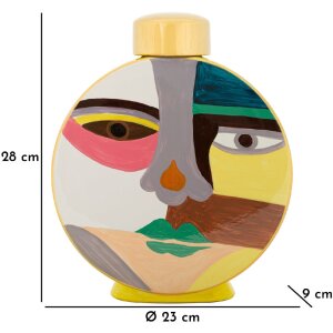 Mauro Ferretti Wazon Piccassy Kolorowy Okrągły 23x9x28 cm
