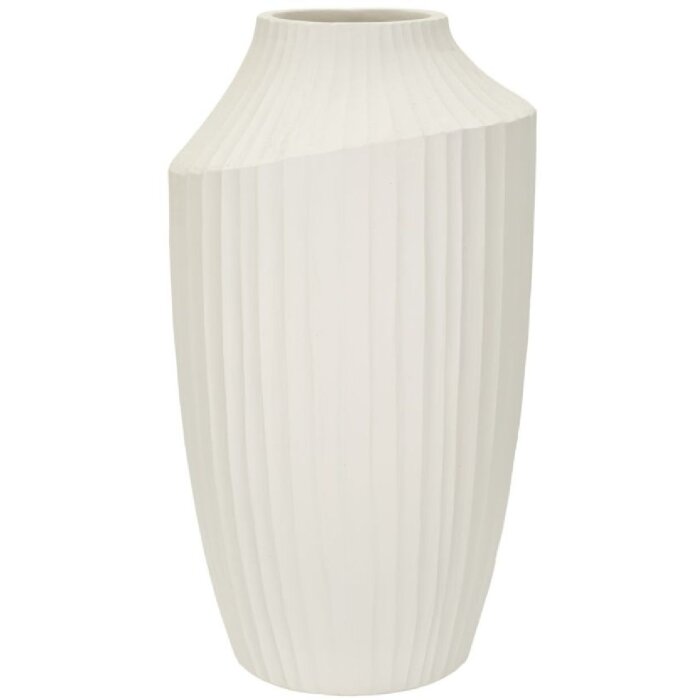 Mauro Ferretti Wazon Ice Kremowy 28,5x50,5 cm Skulptural